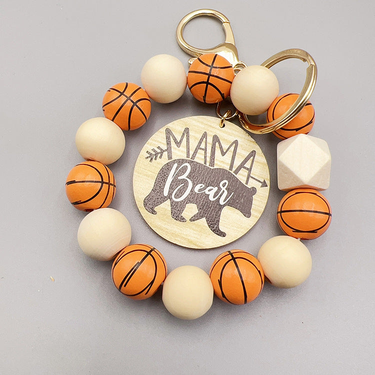 Wholesale sports style football basketball baseball and other wooden beads beaded polar bear